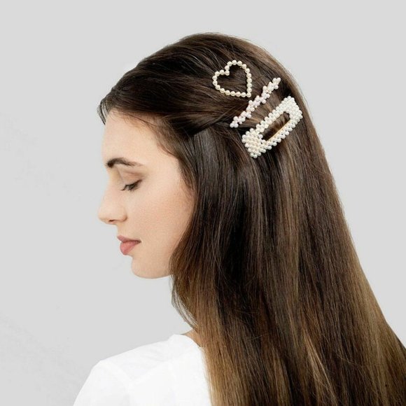 TwelveNYC 3-Pc. Pearl Clip Set White NWT! $22 - Picture 2 of 2